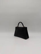 Hermès Mini Kelly Black Matte Alligator Gold Hardware