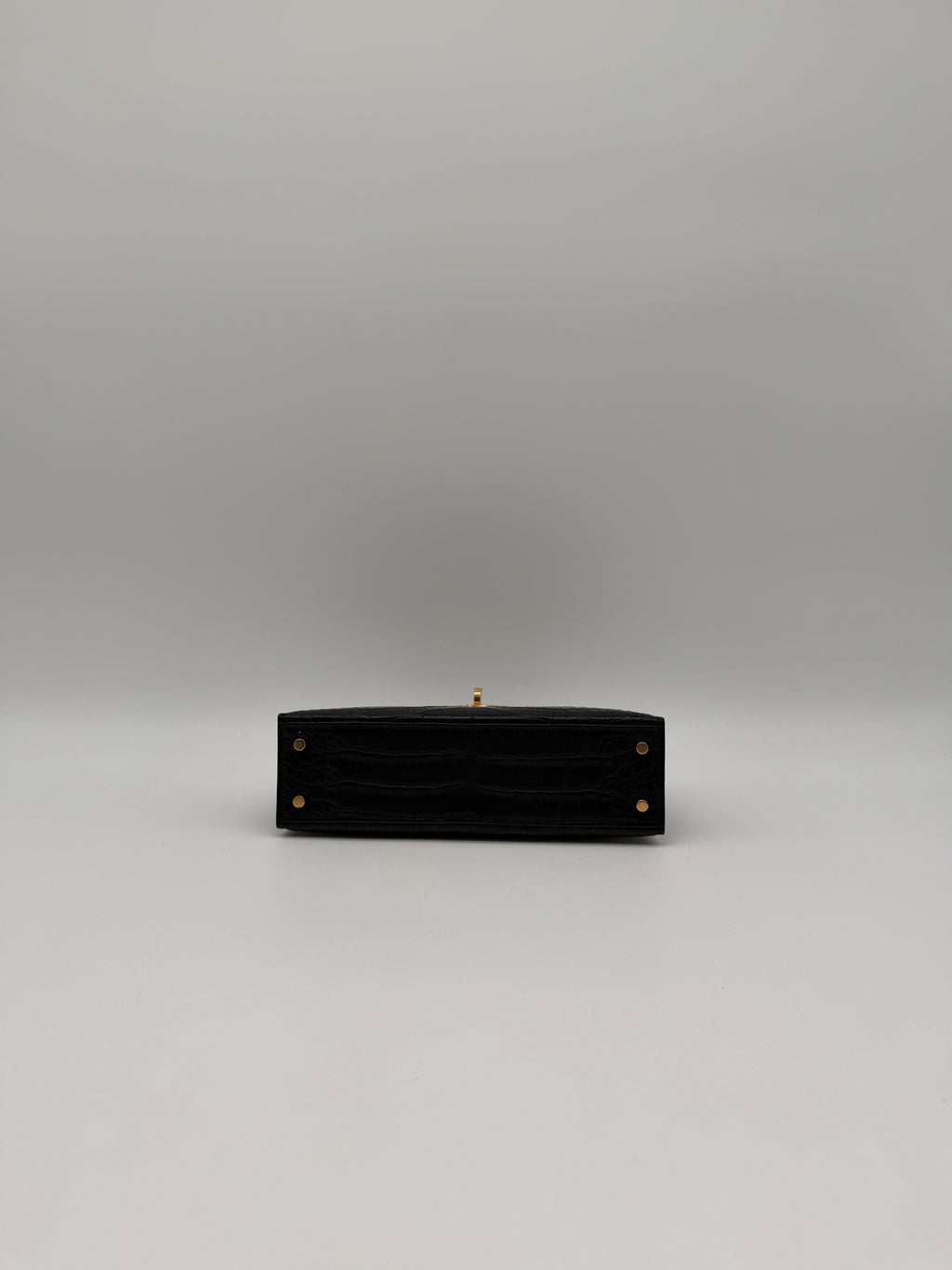 Hermès Mini Kelly Black Matte Alligator Gold Hardware