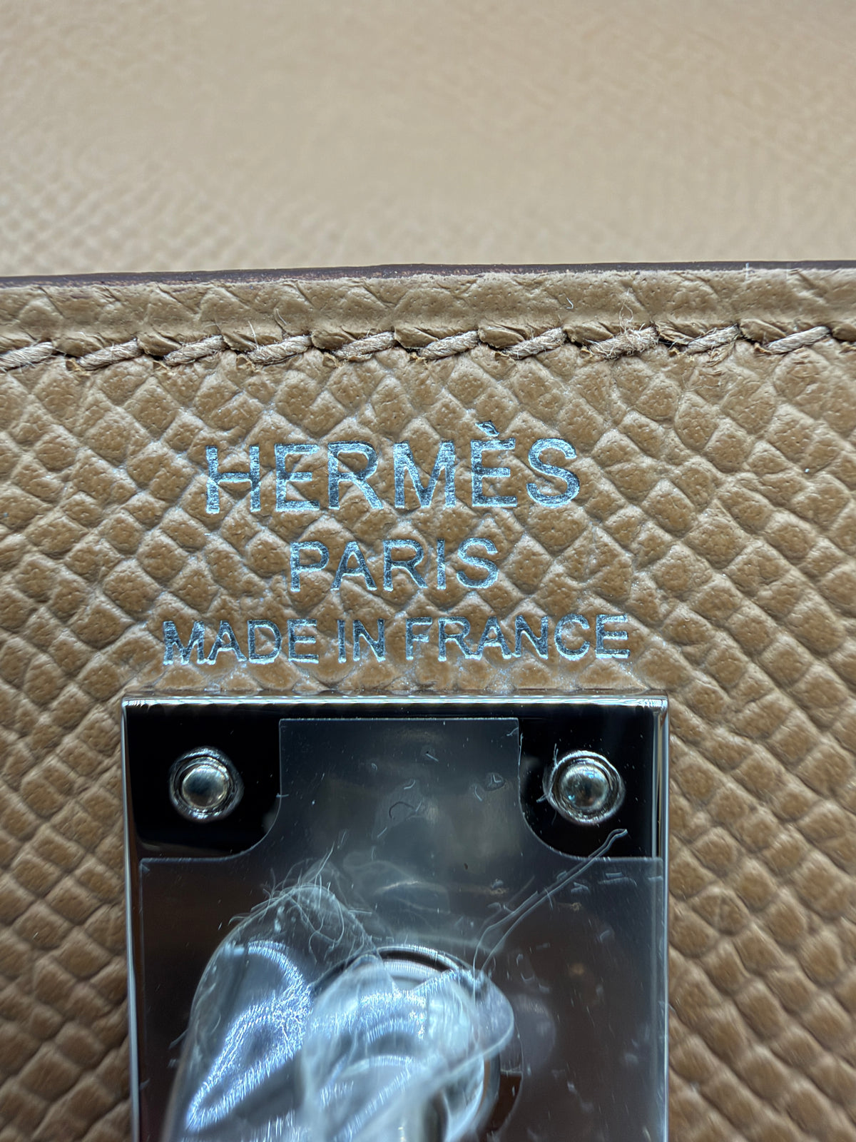 Hermès Kelly 25 Biscuit Epsom Palladium Hardware
