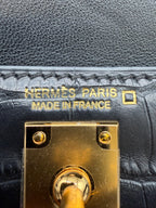 Hermès Mini Kelly Black Matte Alligator Gold Hardware