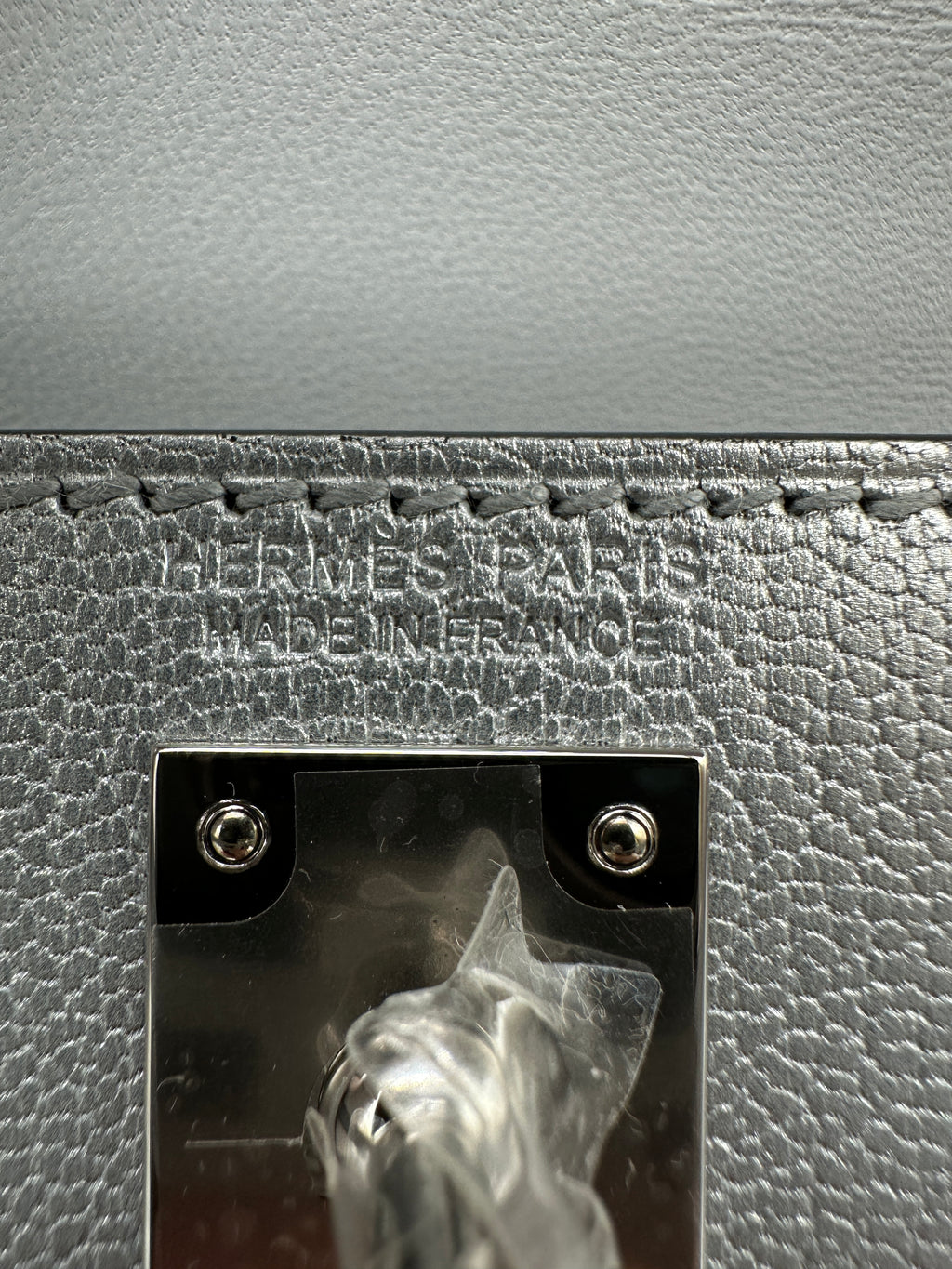 Hermès Mini Kelly Argent Chevre Palladium Hardware