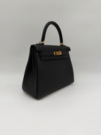 Hermès Kelly 25 Black Togo Gold Hardware