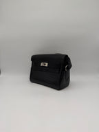 Hermès Kelly Messenger PM Black Matte Porosus Palladium Hardware