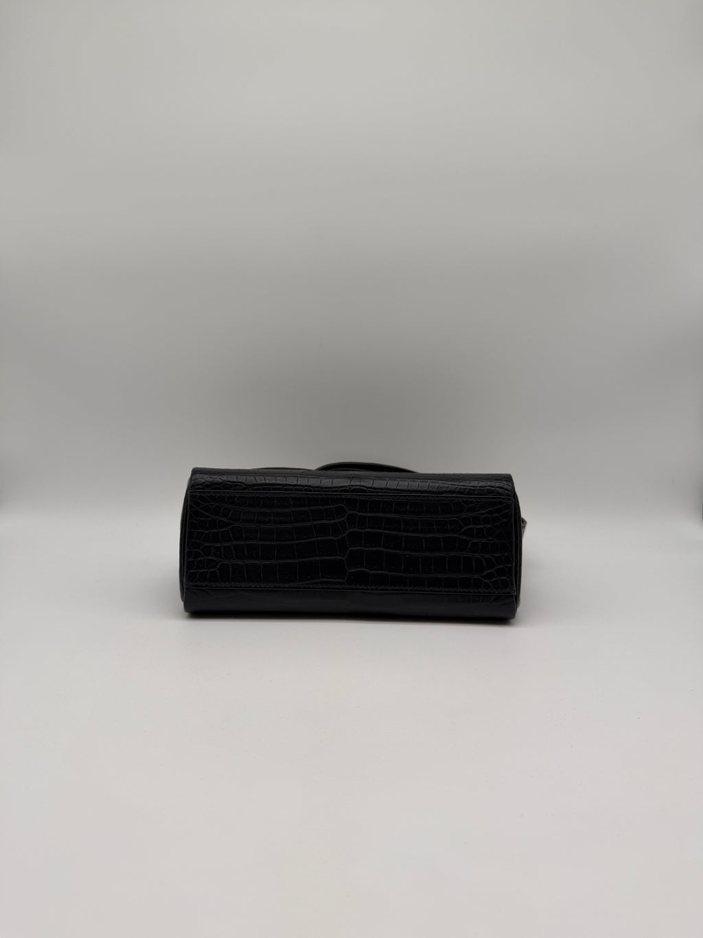Hermès Kelly Messenger PM Black Matte Porosus Palladium Hardware