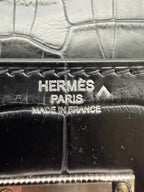 Hermès Kelly Messenger PM Black Matte Porosus Palladium Hardware