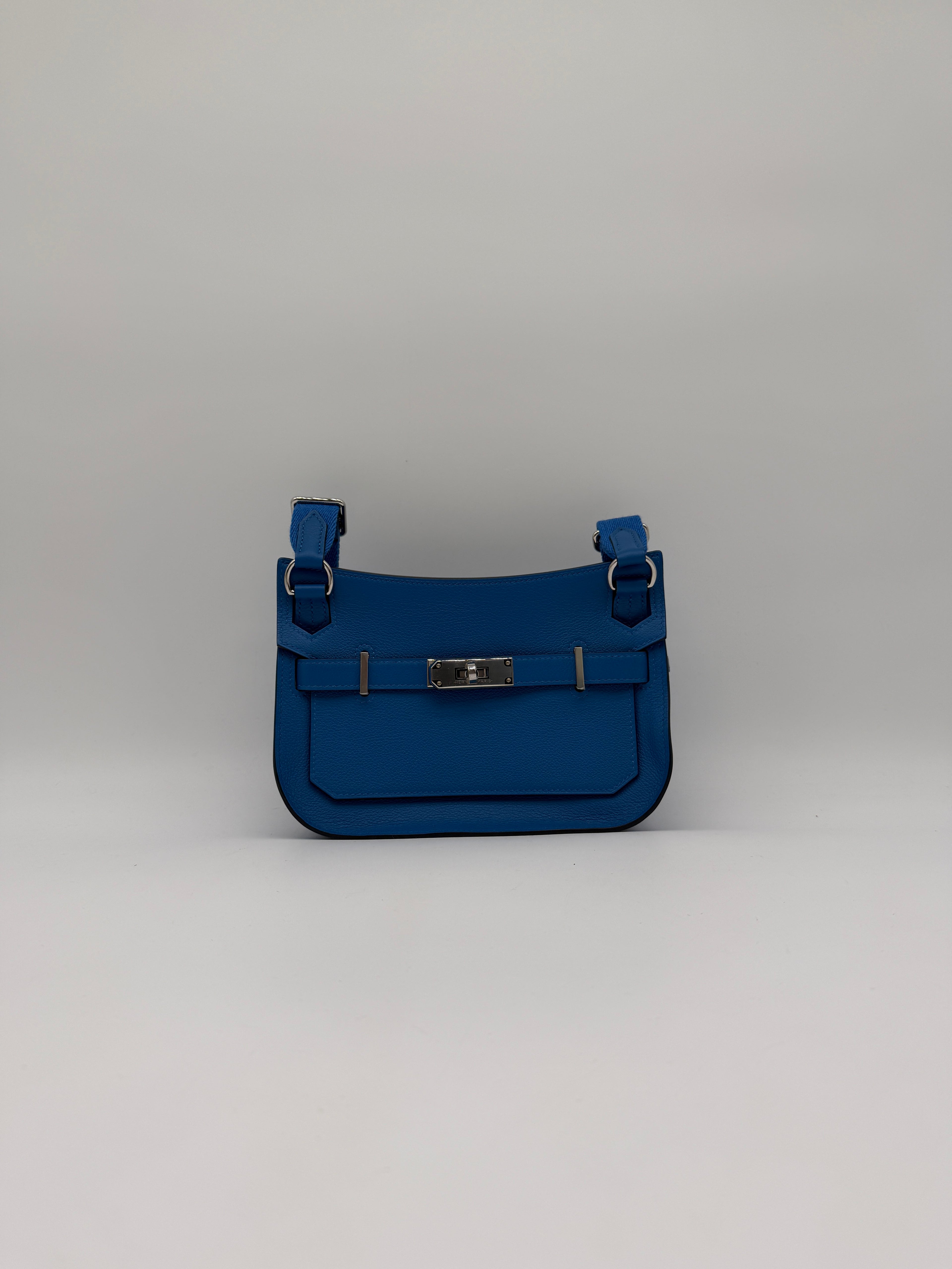 Hermès Mini Jypsiere Evercolor Blue Zellige Palladium Hardware
