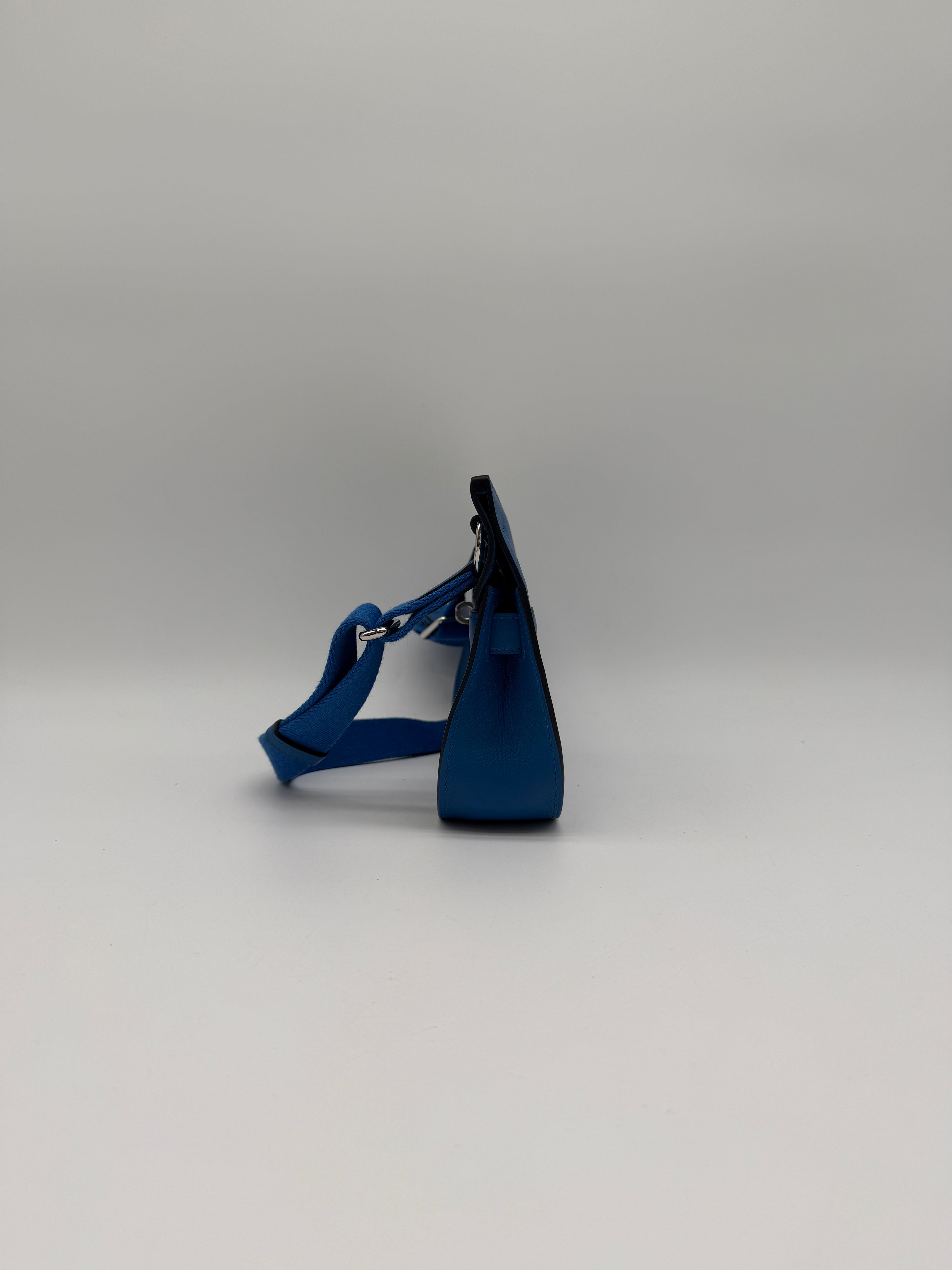 Hermès Mini Jypsiere Evercolor Blue Zellige Palladium Hardware