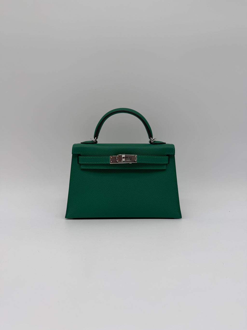 Hermès Mini Kelly Vert Vertigo Epsom Palladium Hardware (with 2 strap)