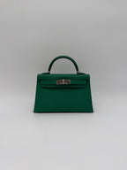 Hermès Mini Kelly Vert Vertigo Epsom Palladium Hardware (with 2 strap)
