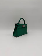 Hermès Mini Kelly Vert Vertigo Epsom Palladium Hardware (with 2 strap)