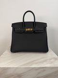Hermès Birkin 25 Black Togo Gold Hardware