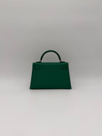 Hermès Mini Kelly Vert Vertigo Epsom Palladium Hardware (with 2 strap)