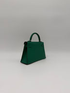 Hermès Mini Kelly Vert Vertigo Epsom Palladium Hardware (with 2 strap)