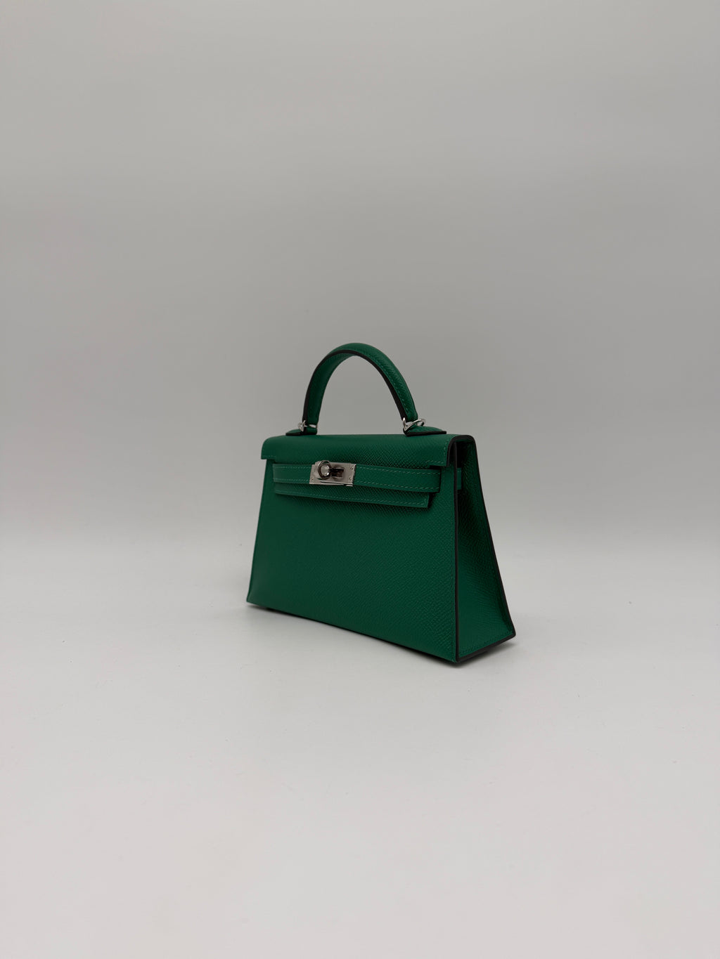 Hermès Mini Kelly Vert Vertigo Epsom Palladium Hardware (with 2 strap)