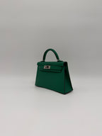 Hermès Mini Kelly Vert Vertigo Epsom Palladium Hardware (with 2 strap)