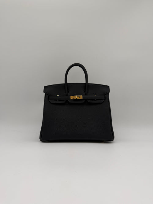 Hermès Birkin 25 Black Togo Gold Hardware