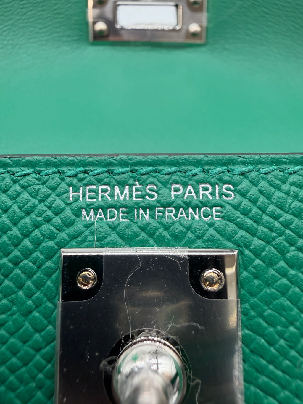 Hermès Mini Kelly Vert Vertigo Epsom Palladium Hardware (with 2 strap)