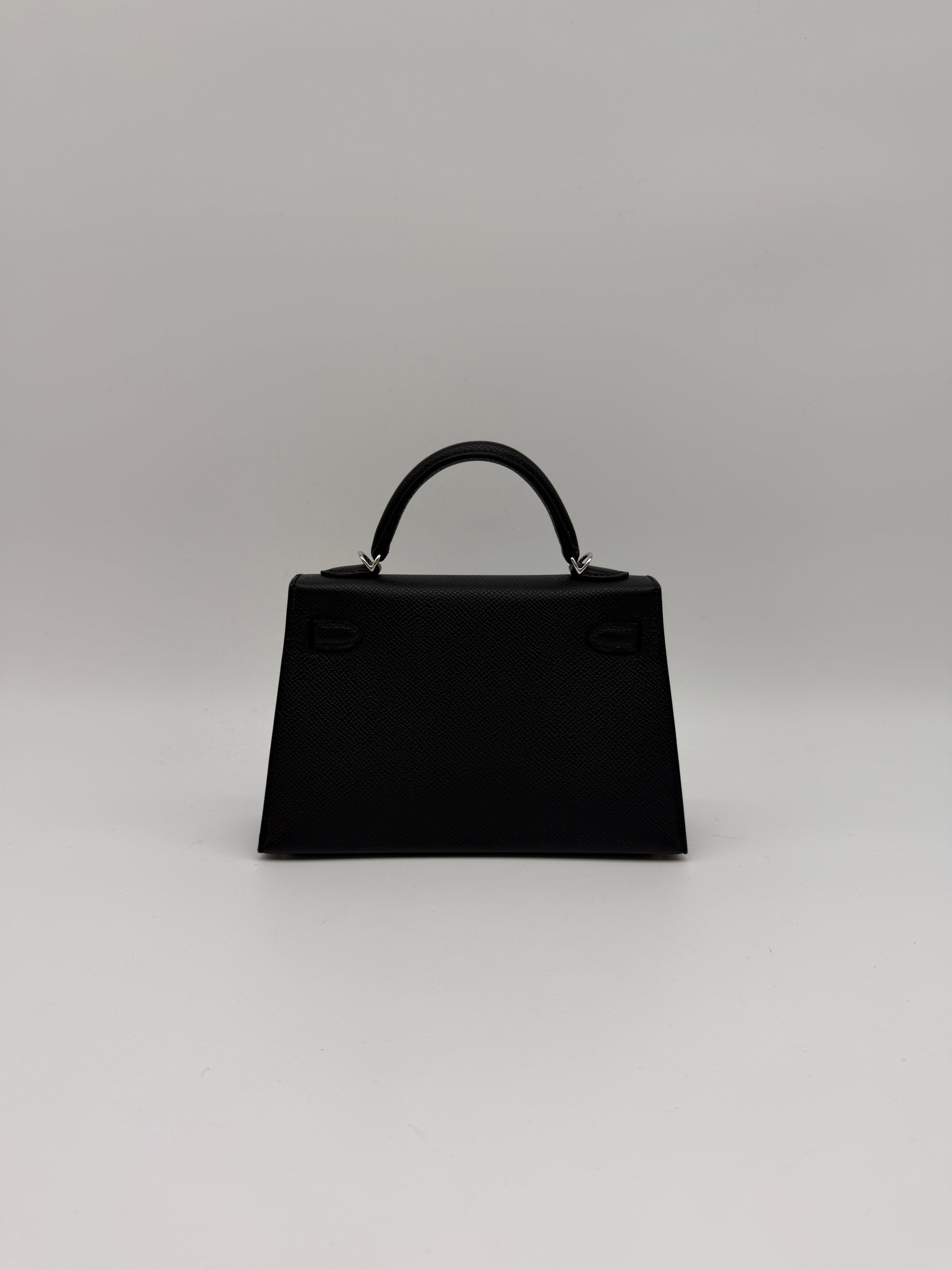 Hermès Mini Black Epsom Palladium Hardware