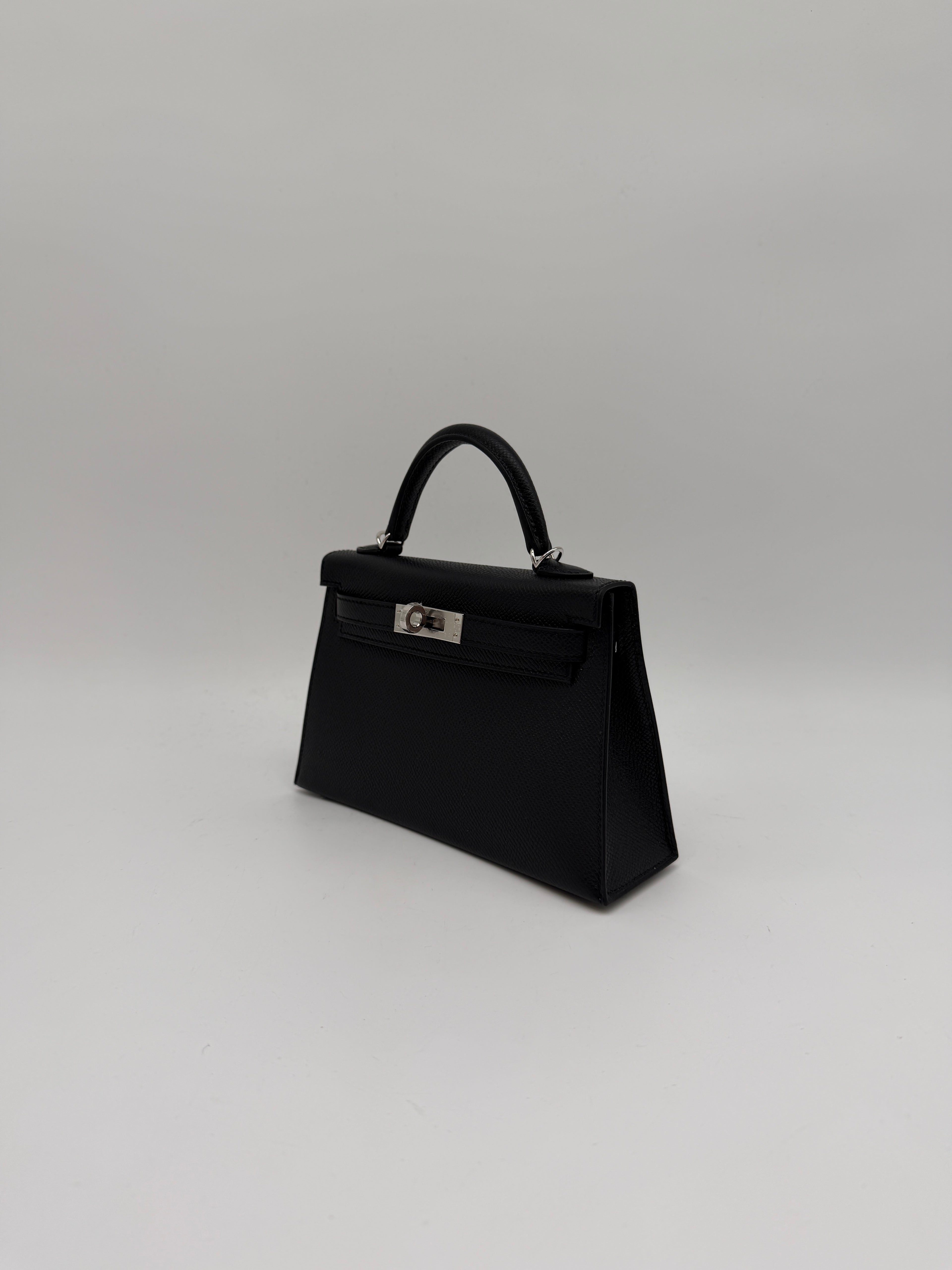 Hermès Mini Black Epsom Palladium Hardware