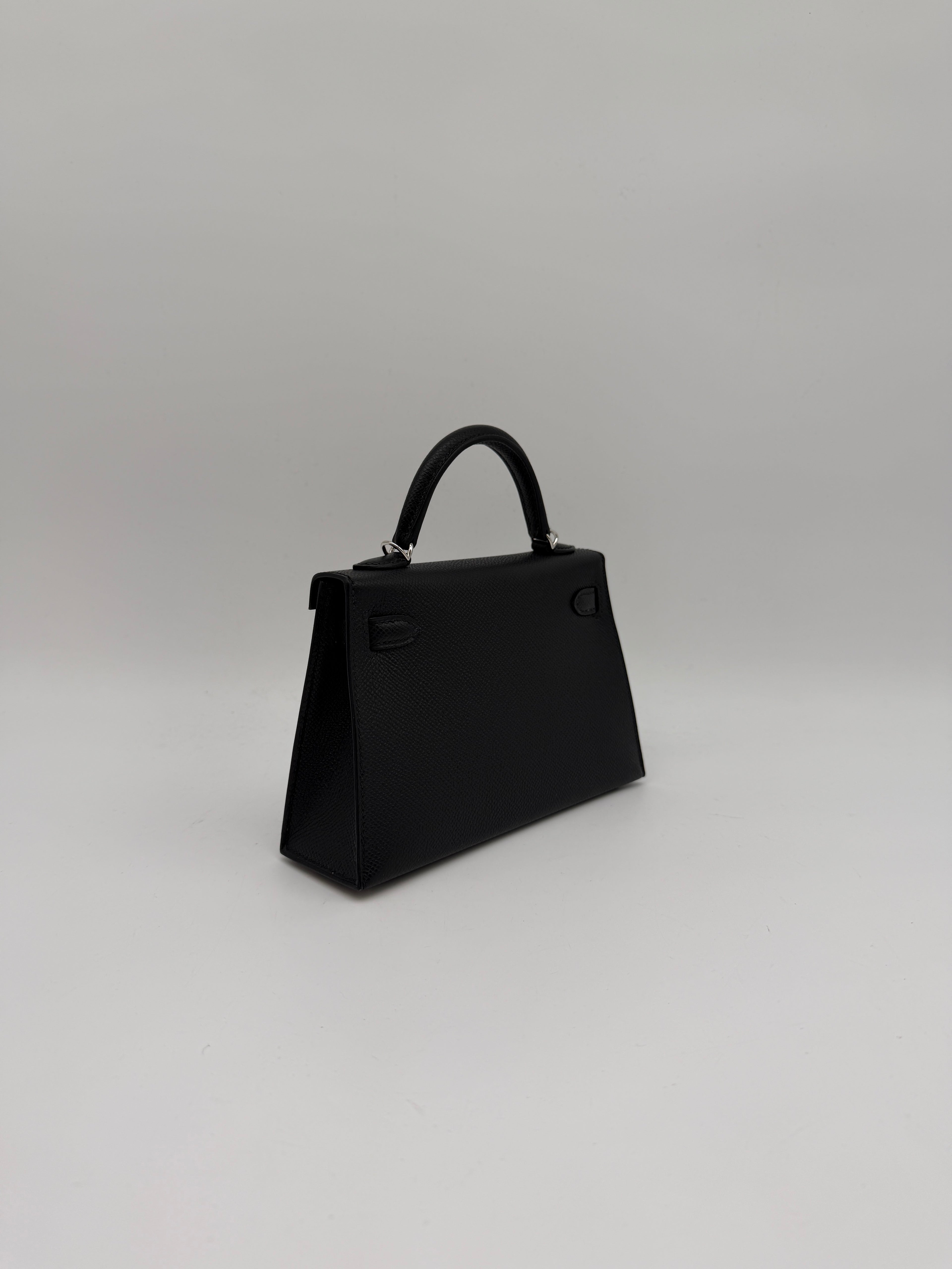 Hermès Mini Black Epsom Palladium Hardware