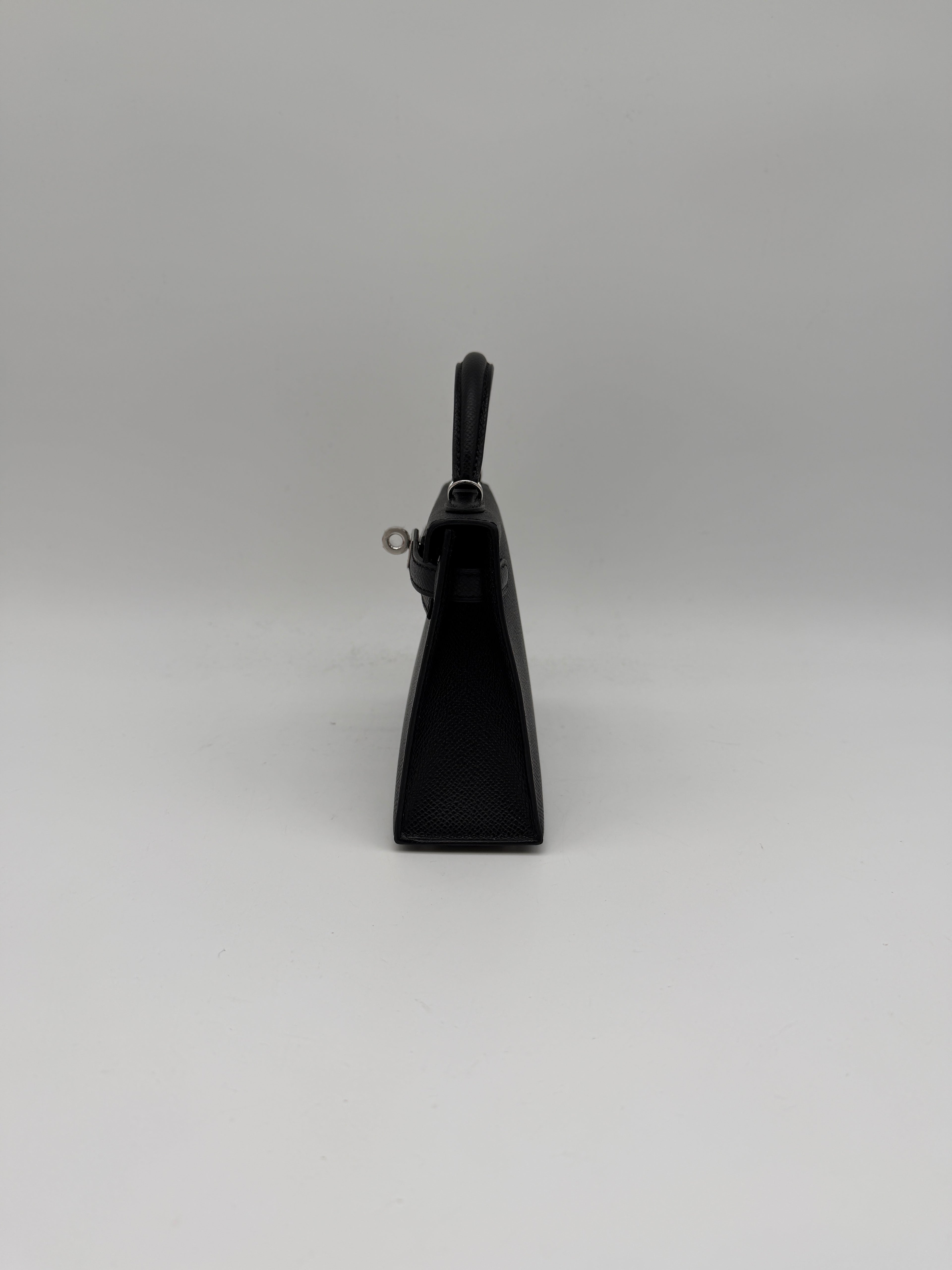 Hermès Mini Black Epsom Palladium Hardware