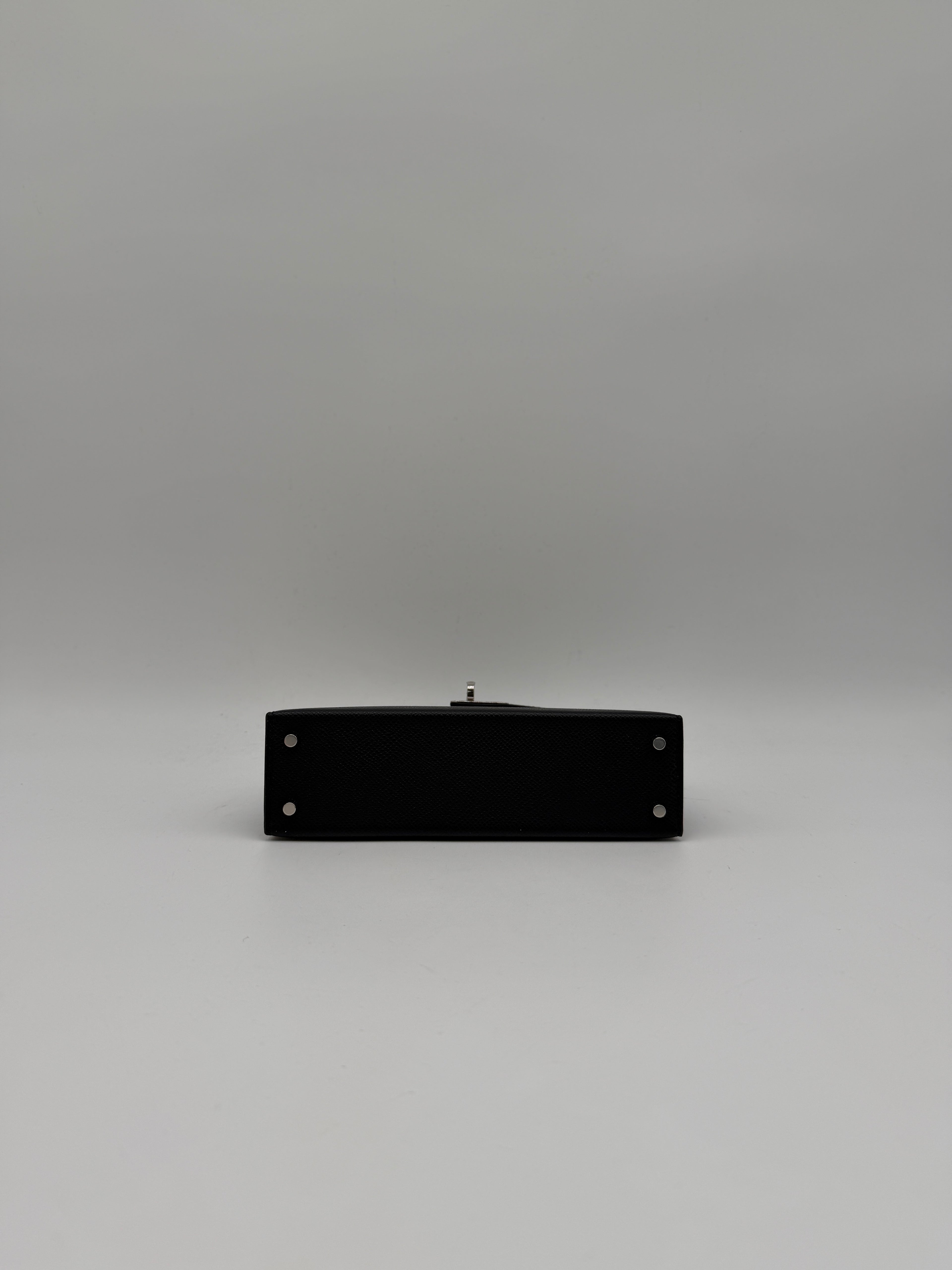 Hermès Mini Black Epsom Palladium Hardware
