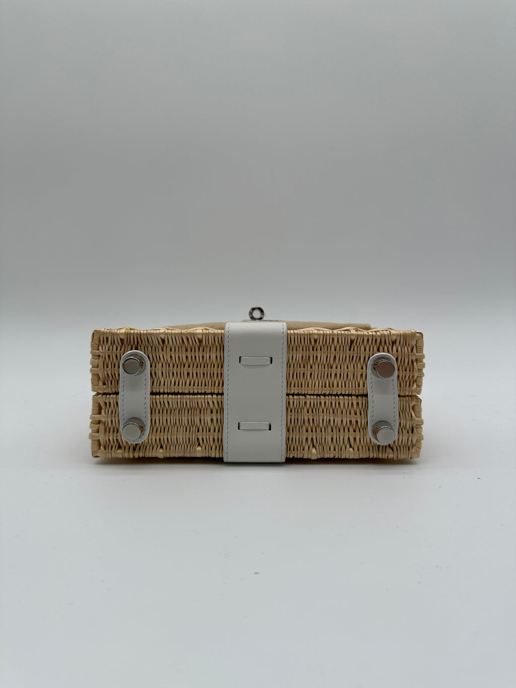 Hermès Mini Kelly Picnic Blanc Swift & Osier Palladium Hardware