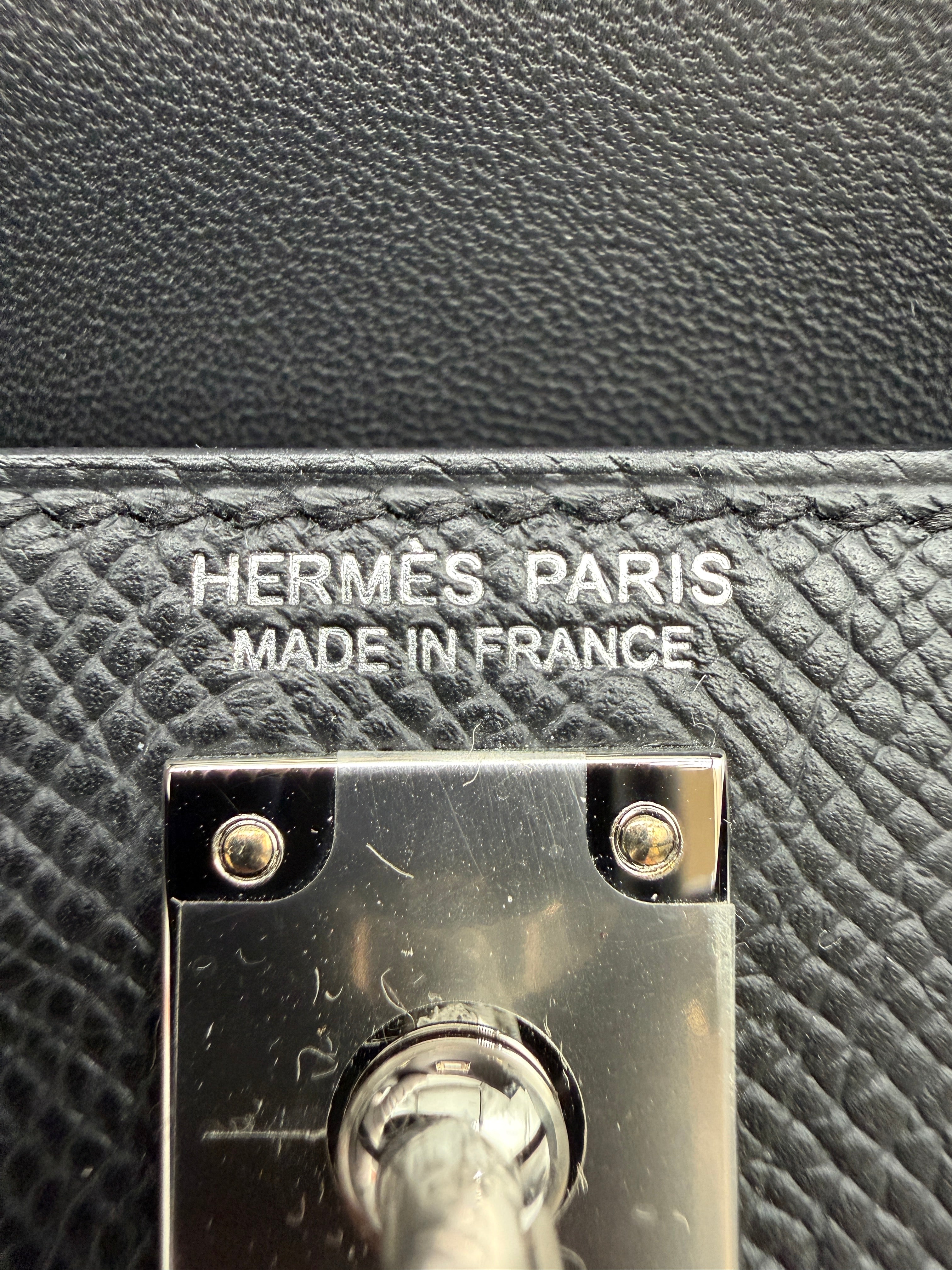 Hermès Mini Black Epsom Palladium Hardware