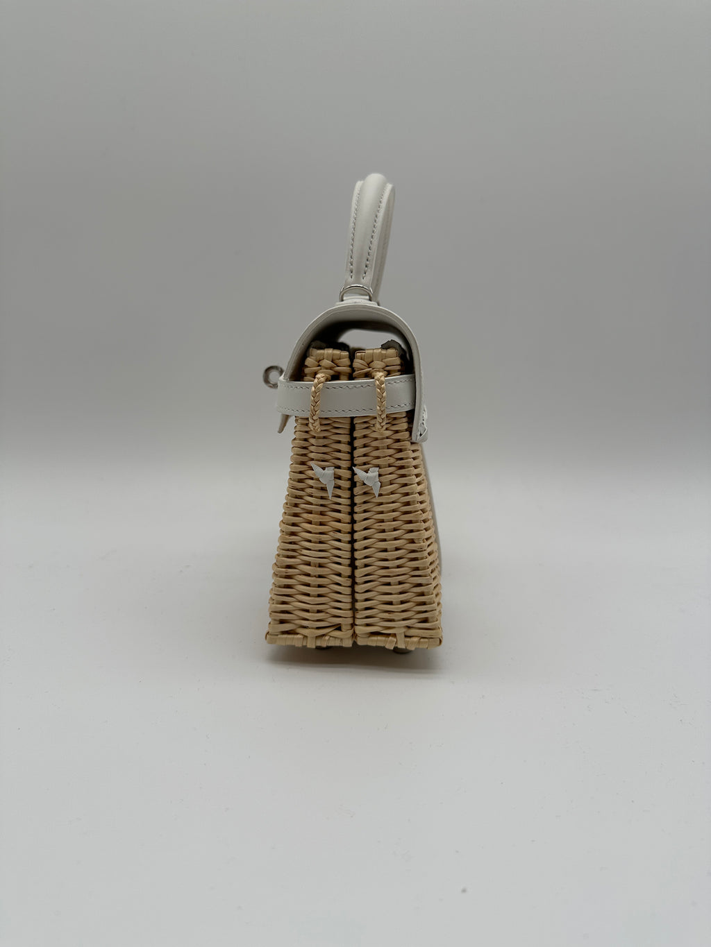 Hermès Mini Kelly Picnic Blanc Swift & Osier Palladium Hardware