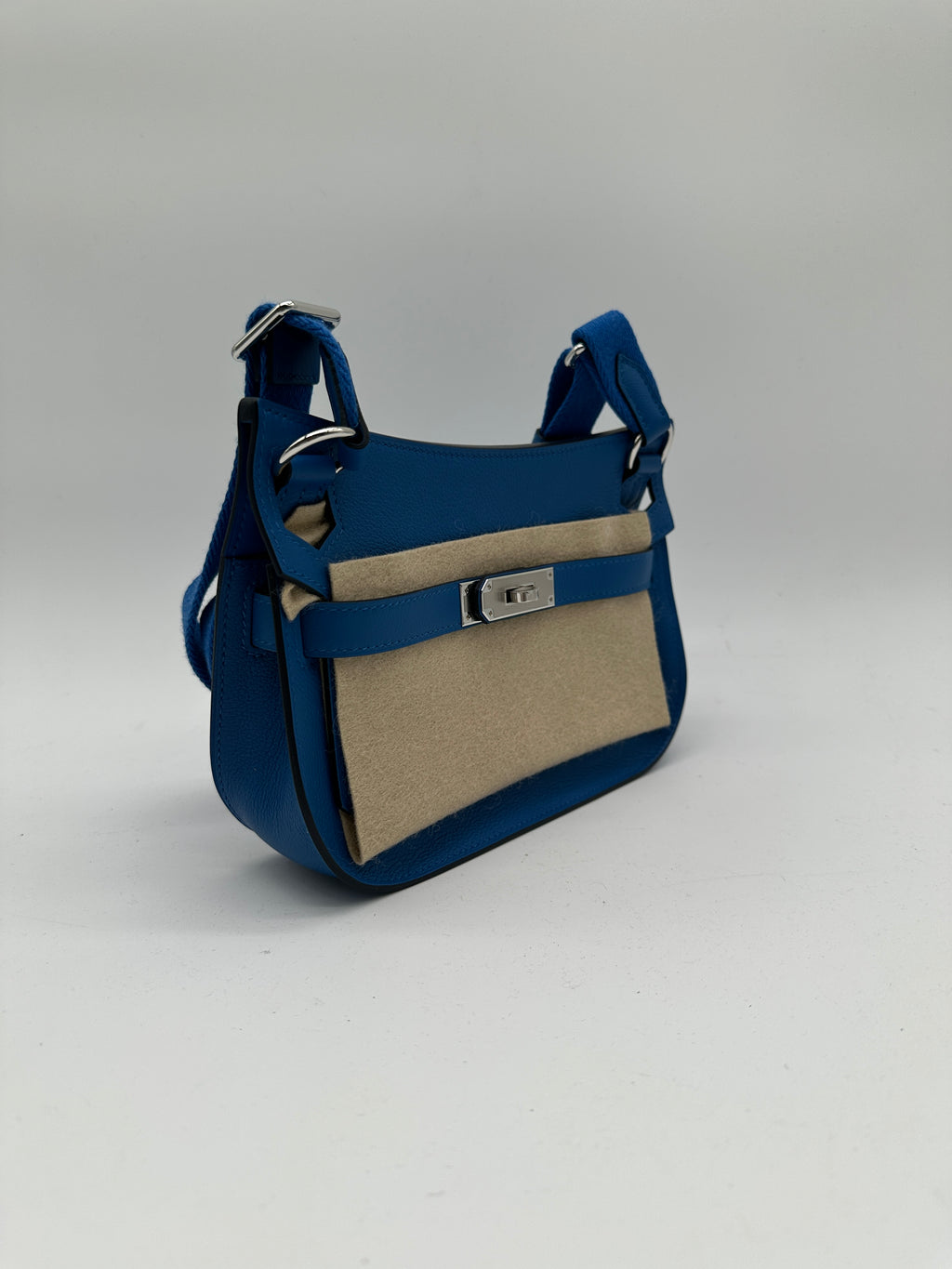 Hermès Mini Jypsiere Evercolor Blue Zellige Palladium Hardware