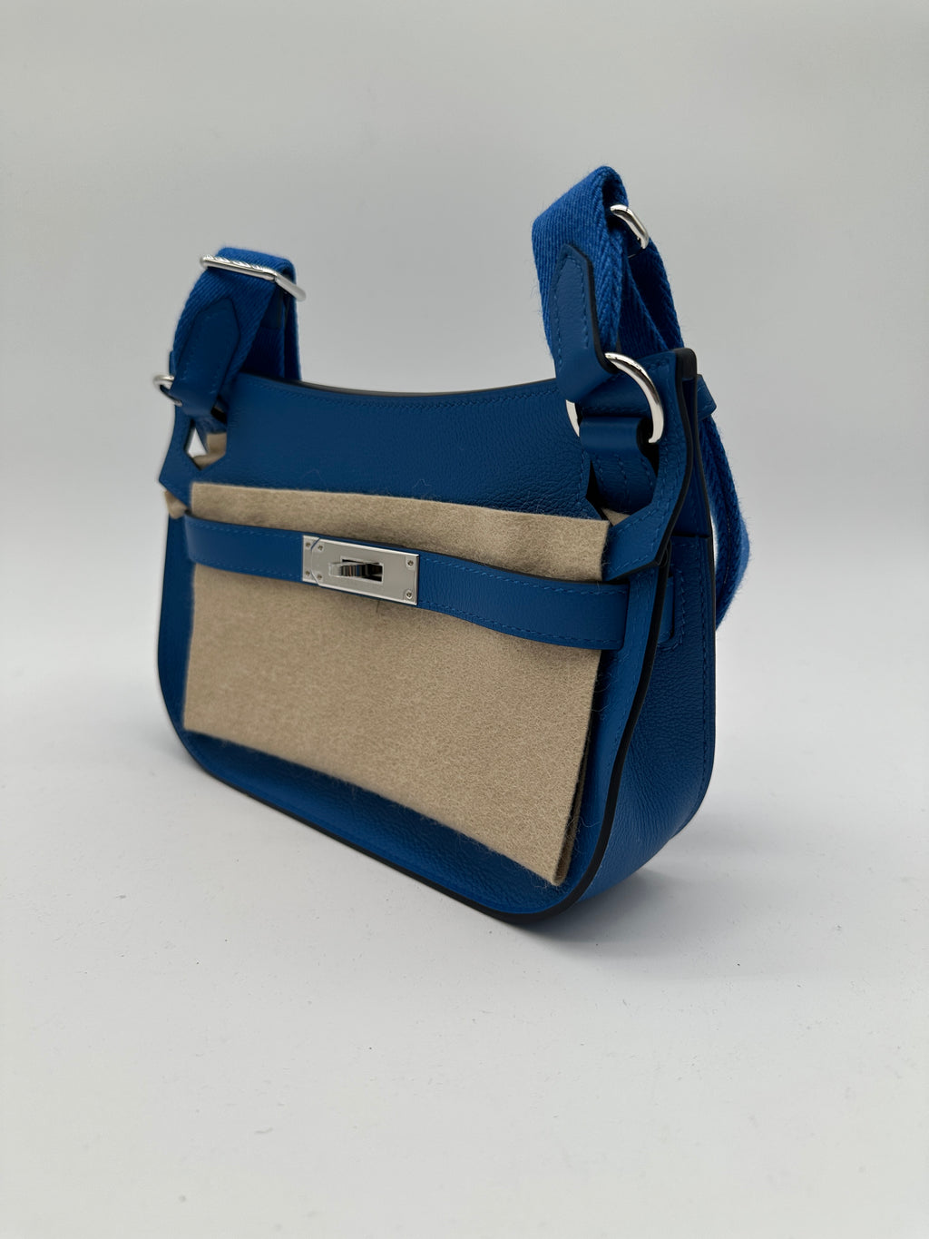 Hermès Mini Jypsiere Evercolor Blue Zellige Palladium Hardware