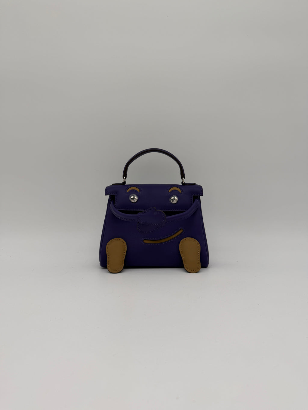Hermès Kelly Doll Purple/ Dune Swift Palladium Hardware