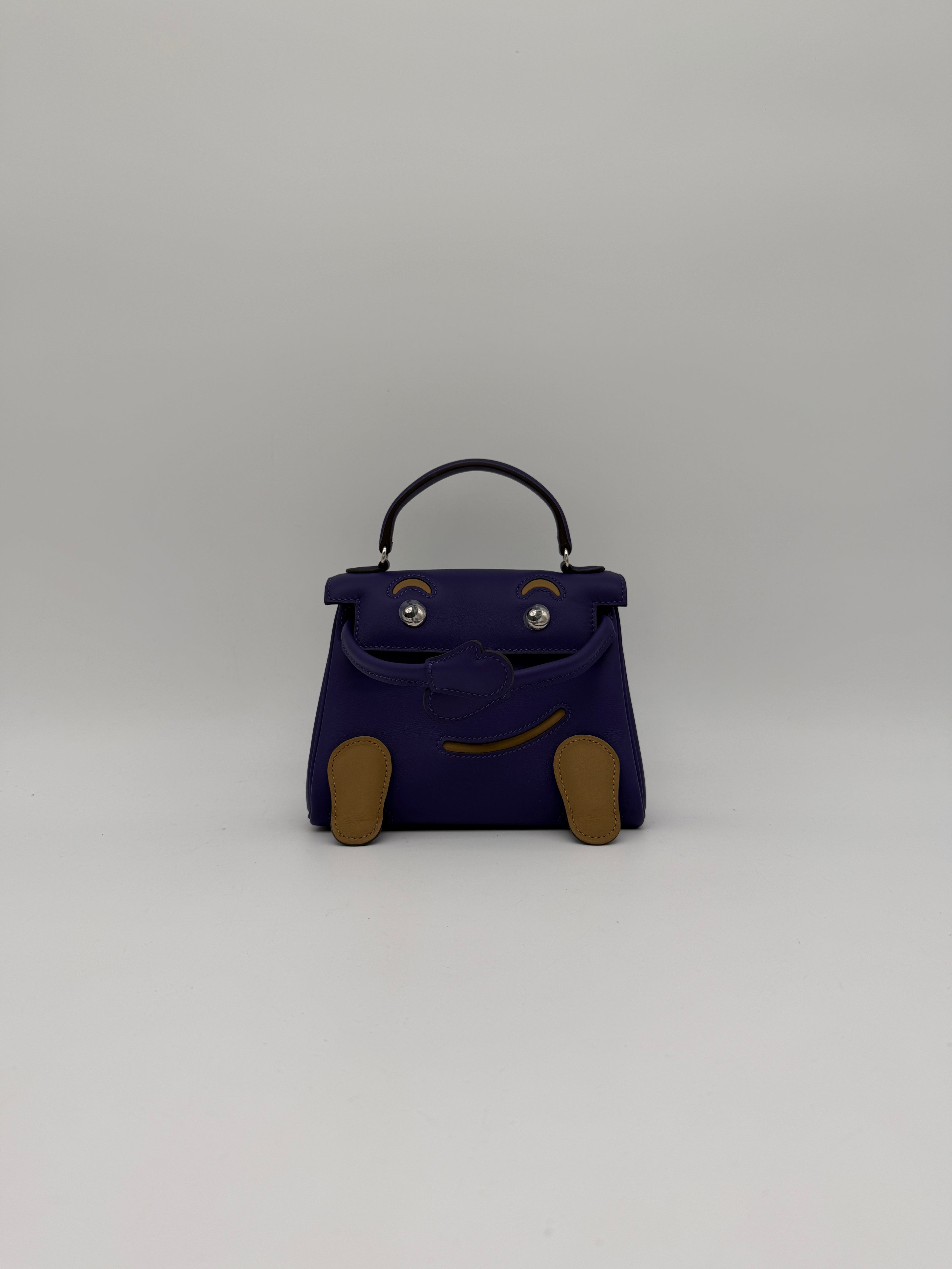 Hermès Kelly Doll Purple/ Dune Swift Palladium Hardware