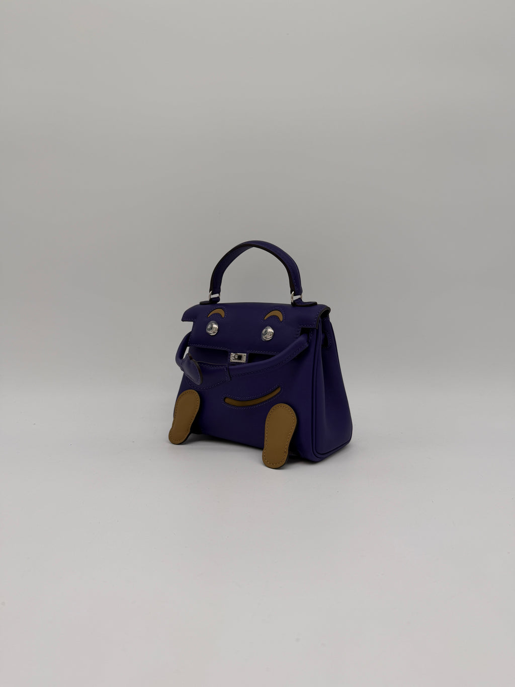 Hermès Kelly Doll Purple/ Dune Swift Palladium Hardware