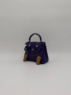 Hermès Kelly Doll Purple/ Dune Swift Palladium Hardware
