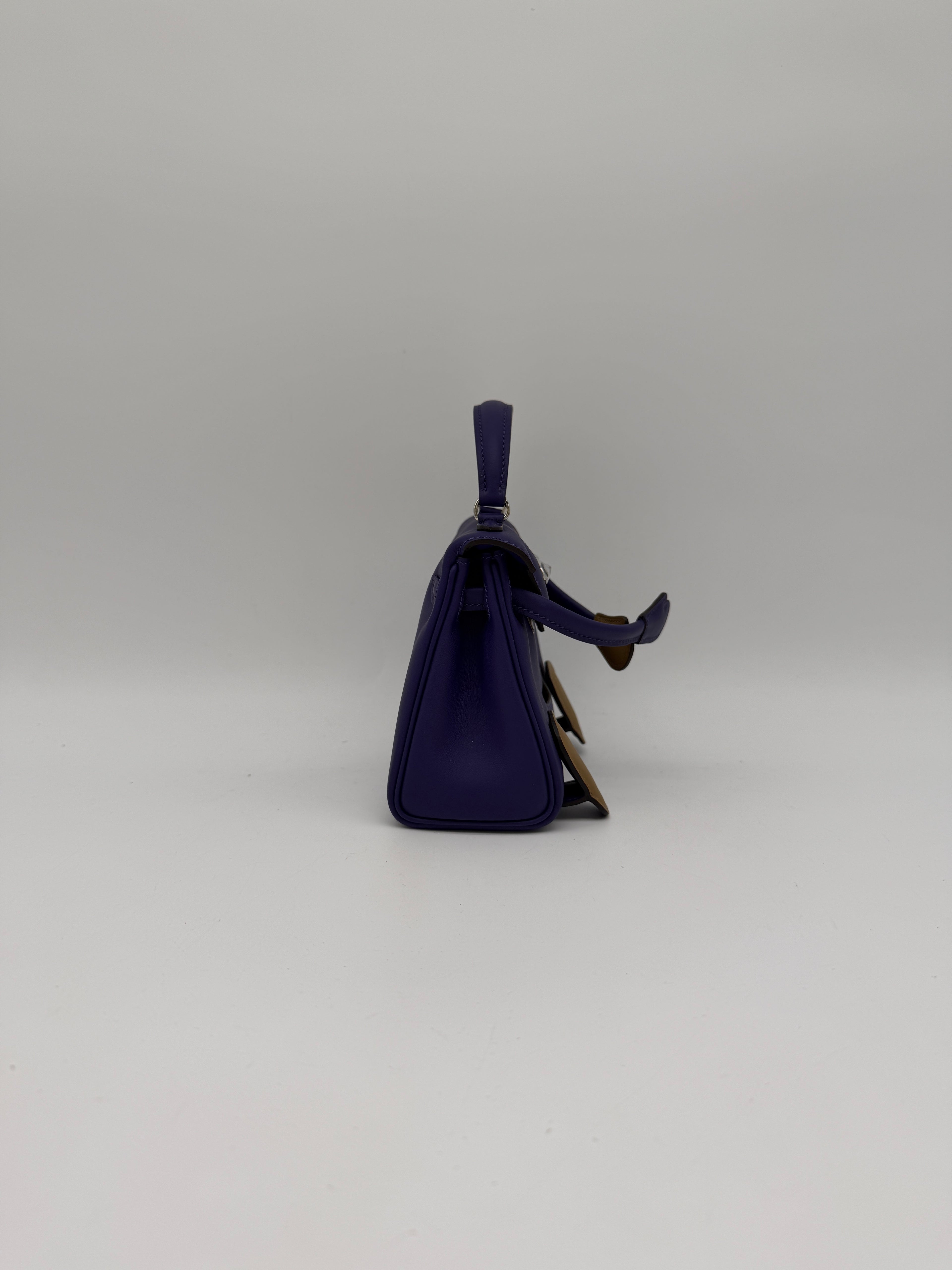 Hermès Kelly Doll Purple/ Dune Swift Palladium Hardware