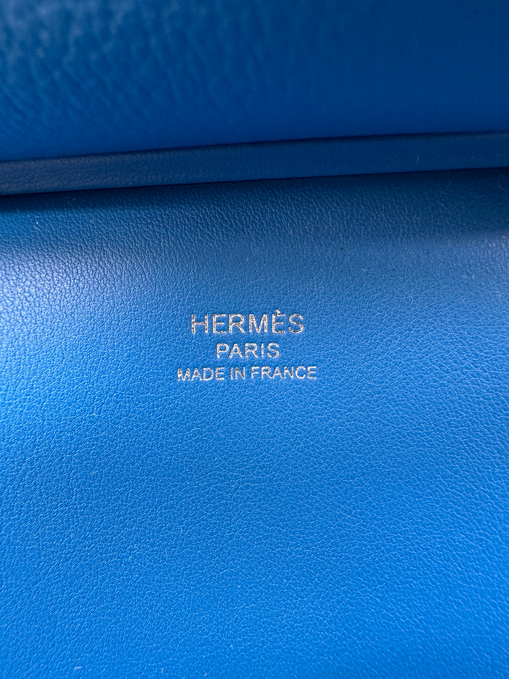 Hermès Mini Jypsiere Evercolor Blue Zellige Palladium Hardware