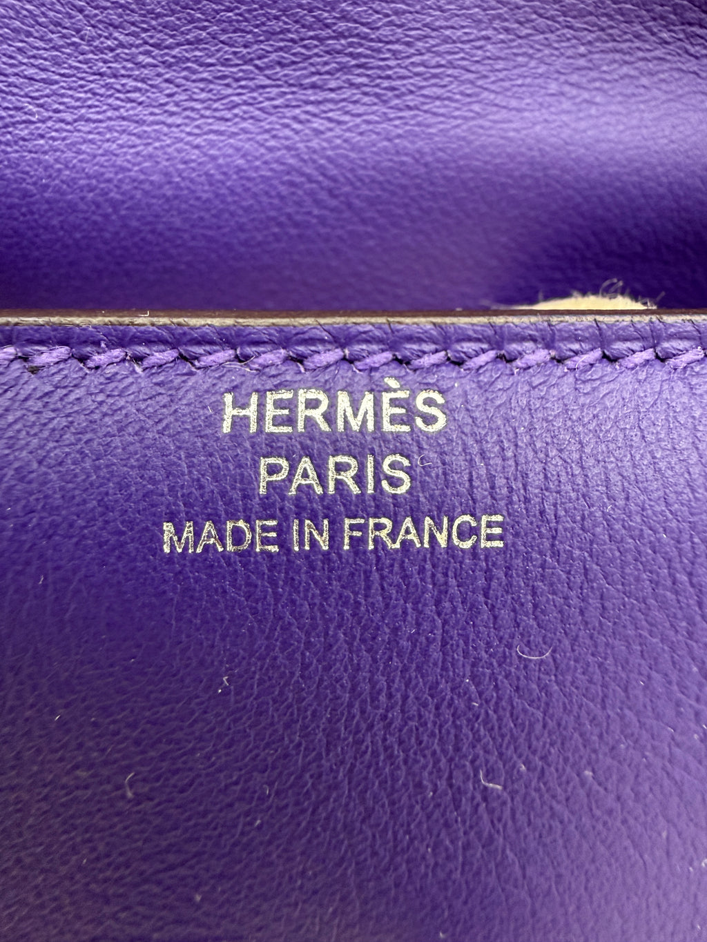Hermès Kelly Doll Purple/ Dune Swift Palladium Hardware