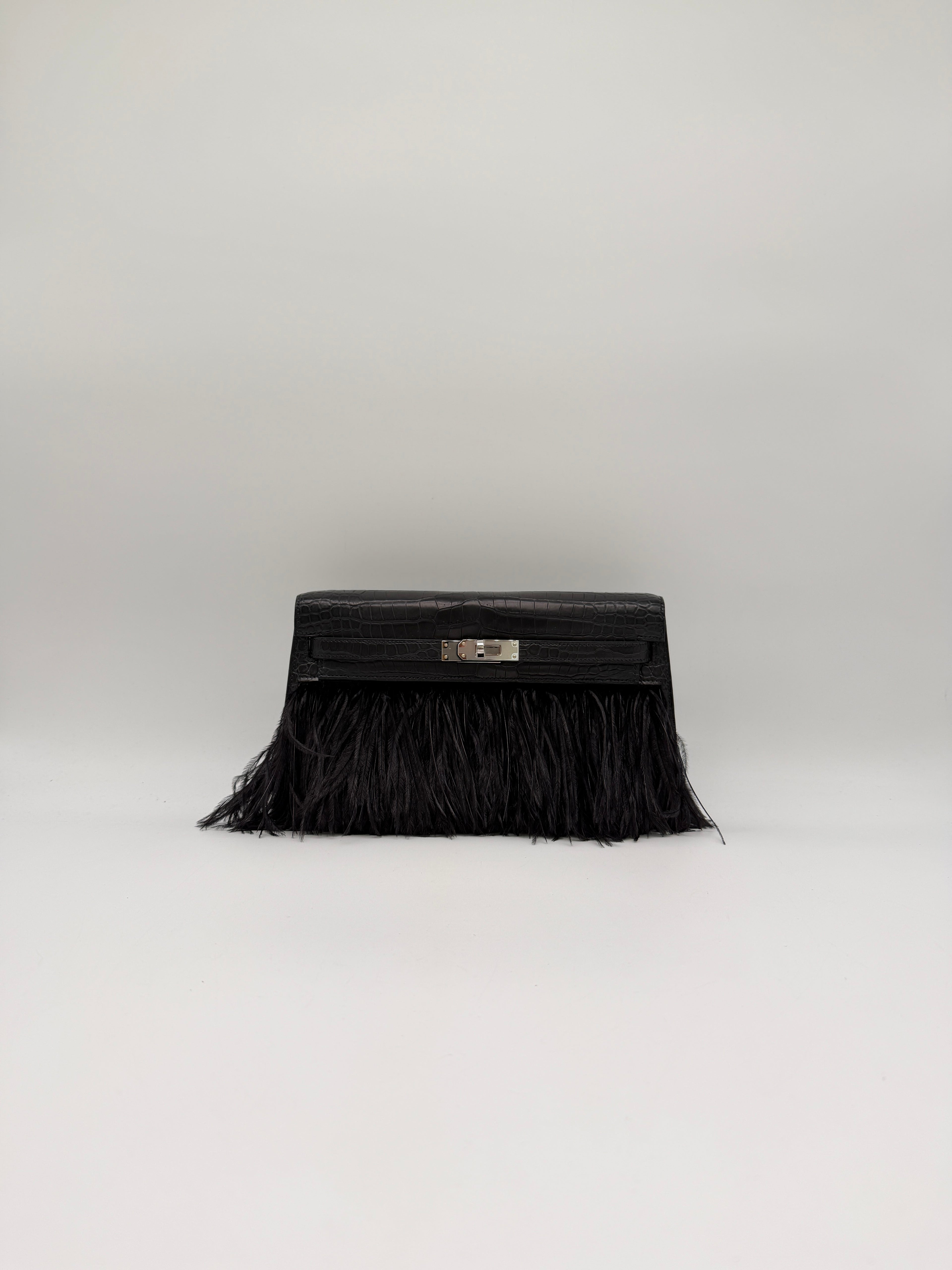 Kelly Elan Foile Black Matte Porosus Palladium Hardware
