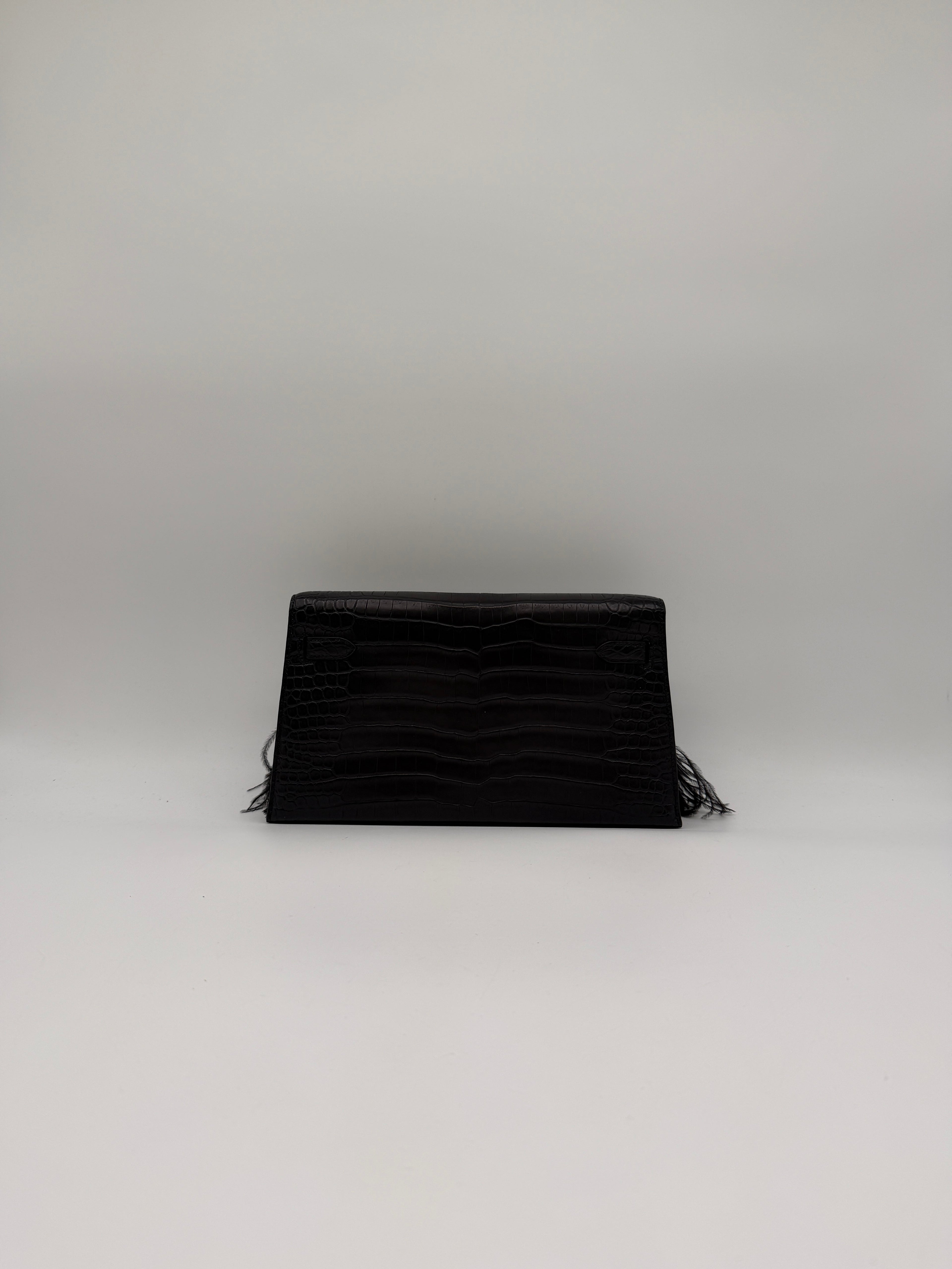 Kelly Elan Foile Black Matte Porosus Palladium Hardware