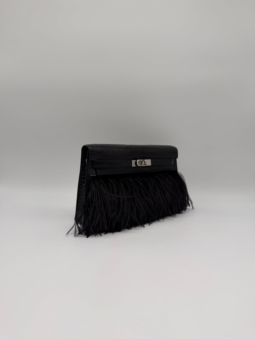 Kelly Elan Foile Black Matte Porosus Palladium Hardware