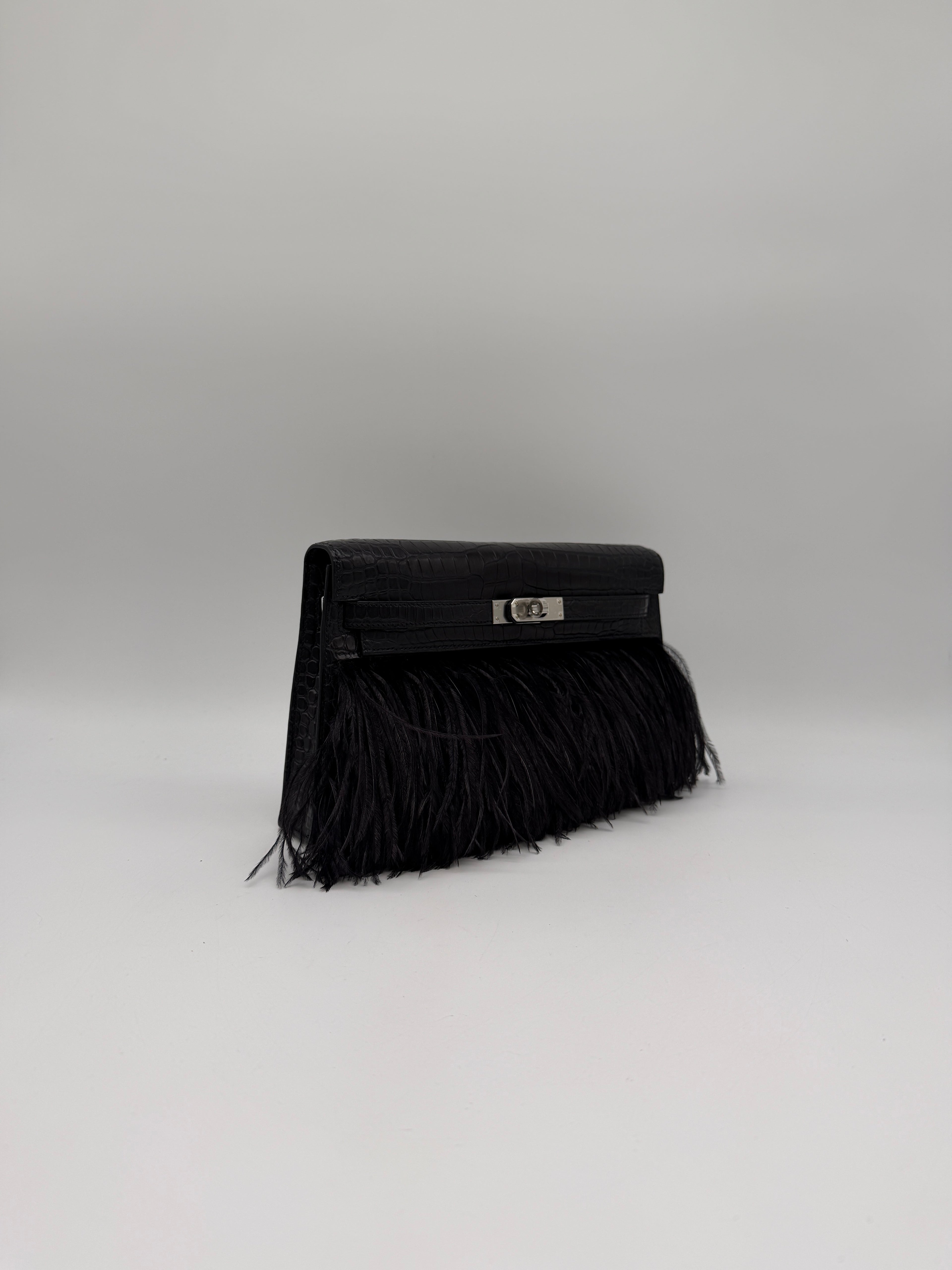 Kelly Elan Foile Black Matte Porosus Palladium Hardware
