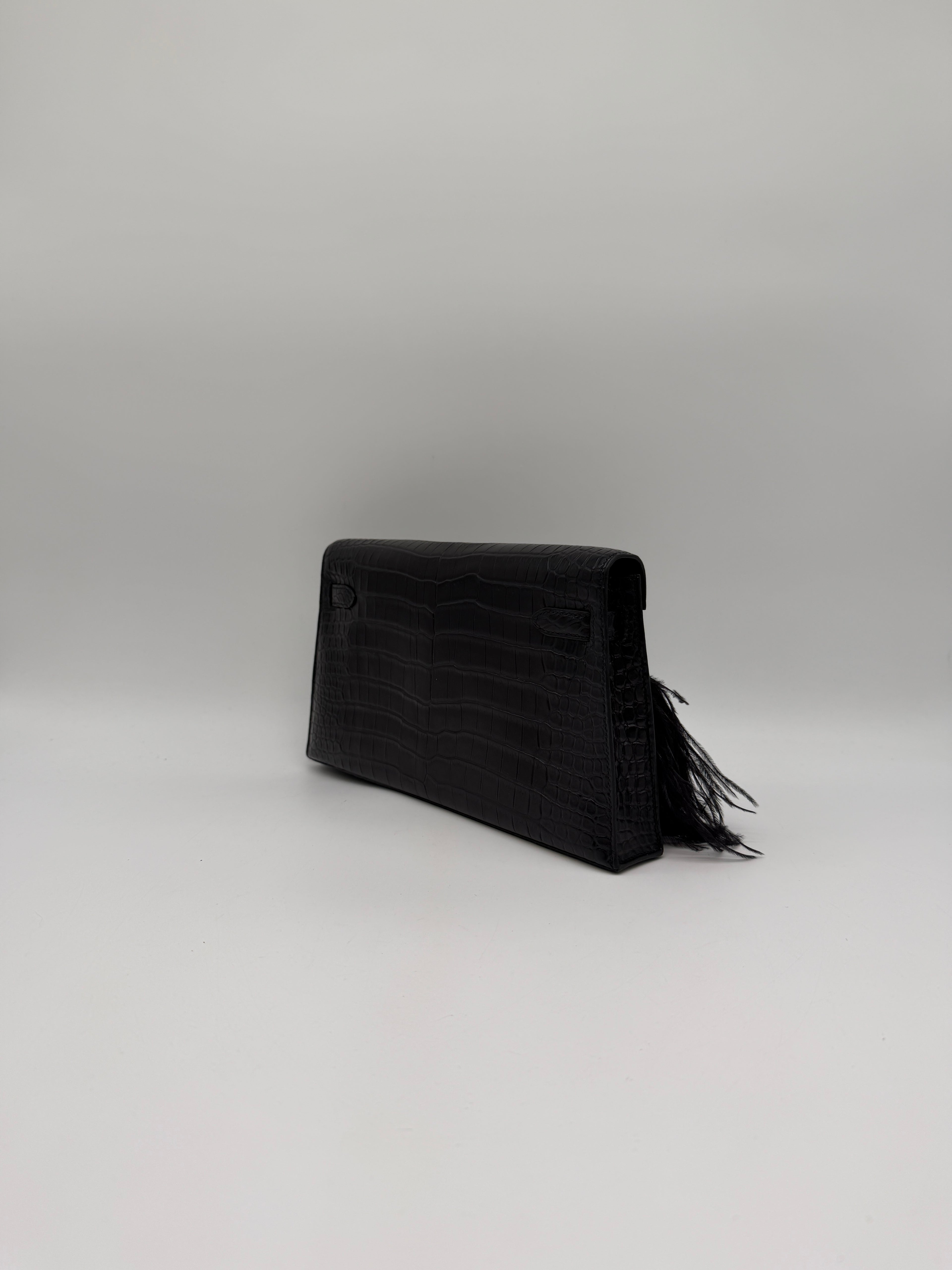 Kelly Elan Foile Black Matte Porosus Palladium Hardware