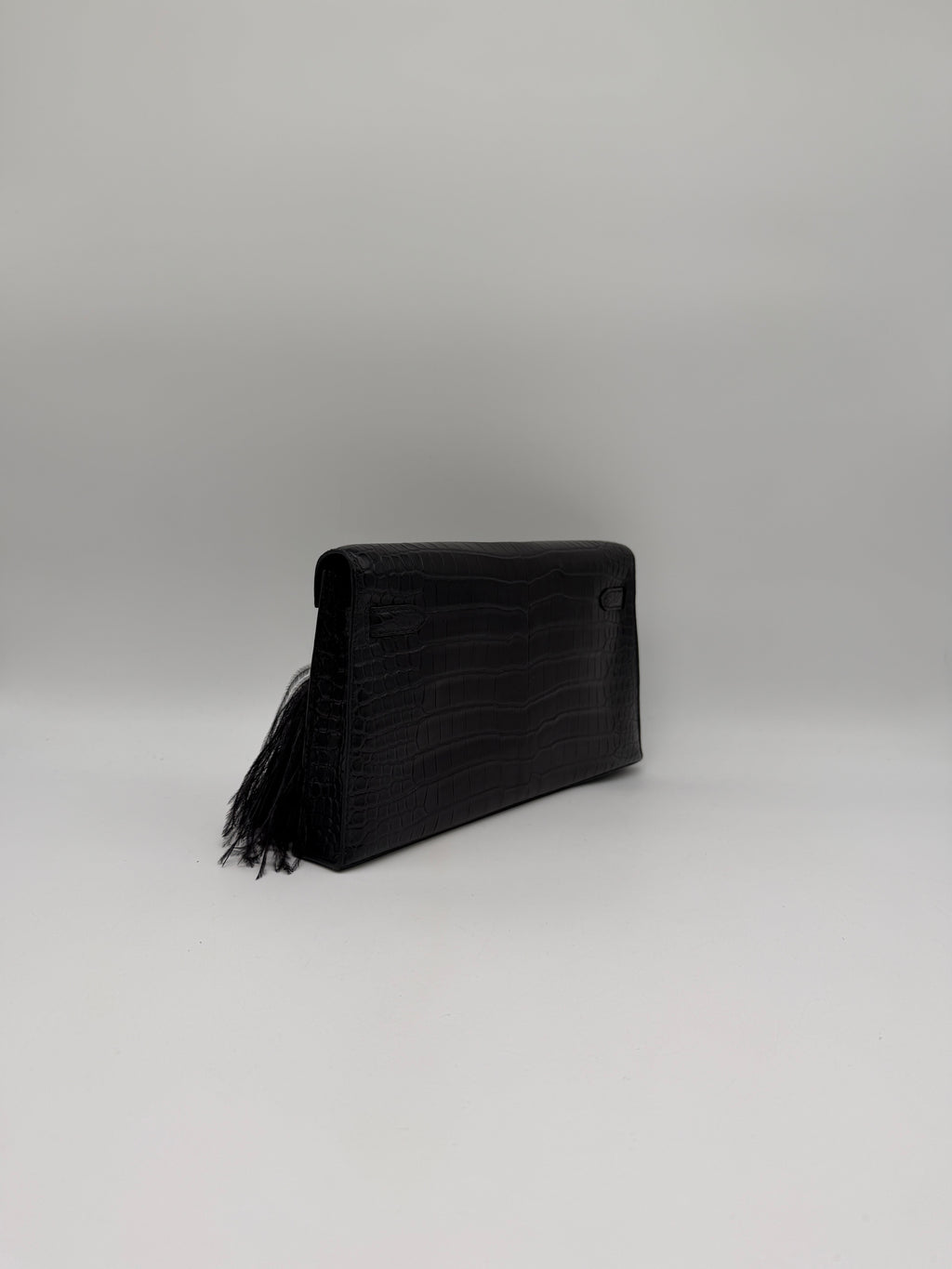Kelly Elan Foile Black Matte Porosus Palladium Hardware