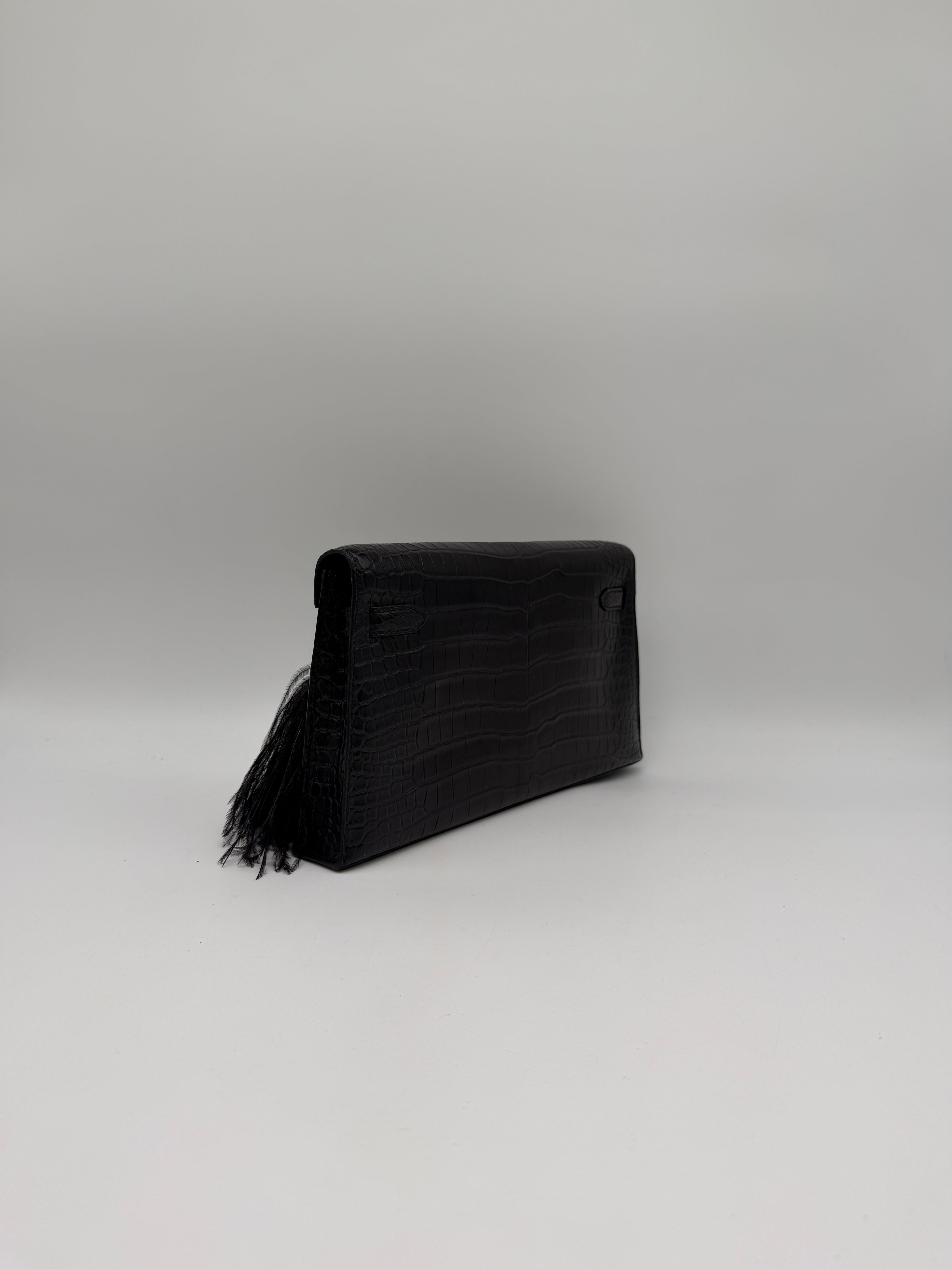Kelly Elan Foile Black Matte Porosus Palladium Hardware