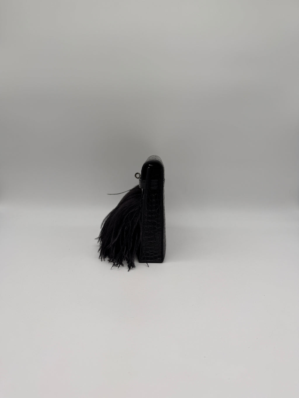 Kelly Elan Foile Black Matte Porosus Palladium Hardware