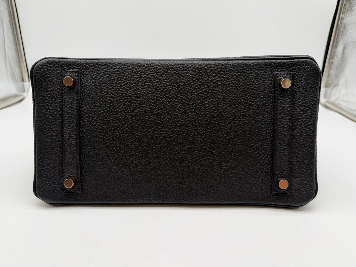 Hermès Birkin 30 Black Togo Rose Gold Hardware