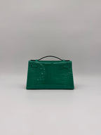 Hermès Kelly Pochette Vert Jade Shiny Alligator Gold Hardware