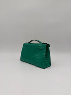 Hermès Kelly Pochette Vert Jade Shiny Alligator Gold Hardware