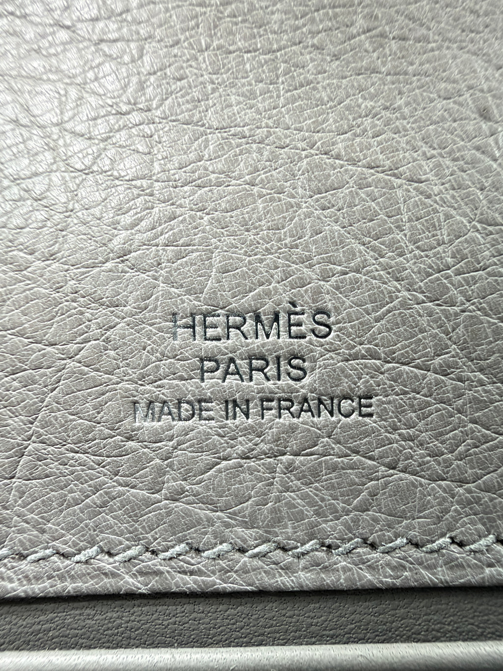 Hermès Kelly Pochette Gris Mouette Ostrich Palladium Hardware